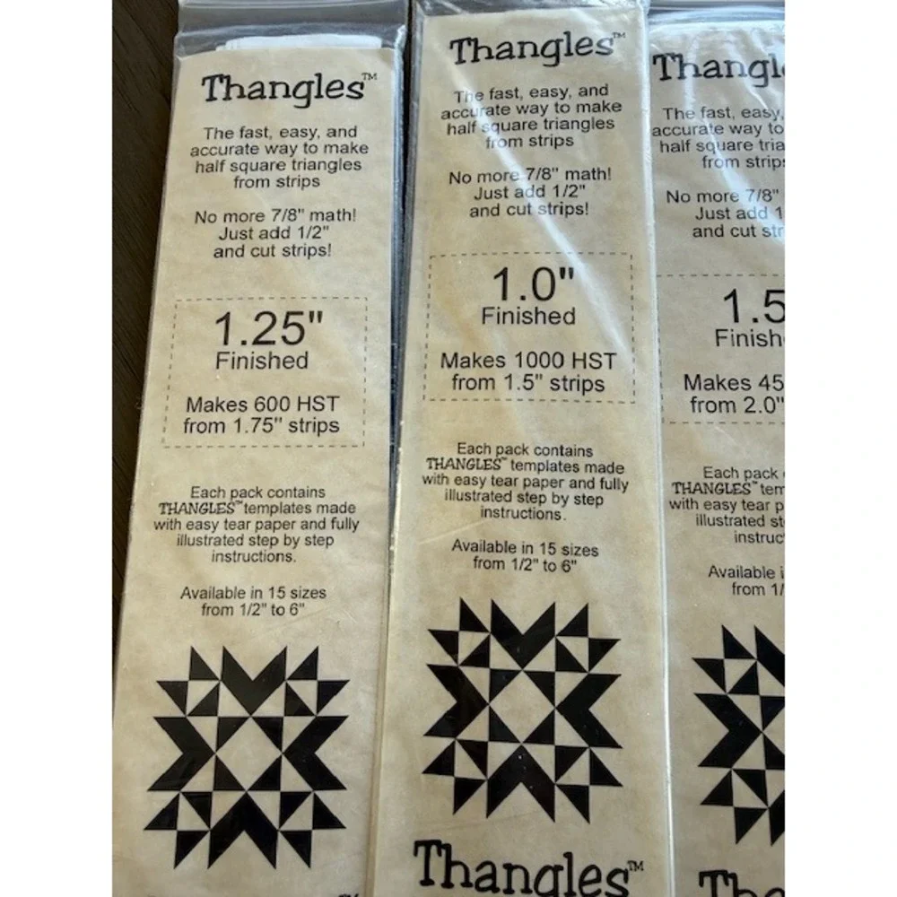 Thangles‎ Half Square Triangle HST Quilting Templates 1.0 1.25 1.5 Inch 3 Pack
